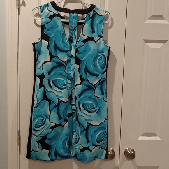 Worthington Blue and Black Floral Mini Dress - Picture 4 of 7